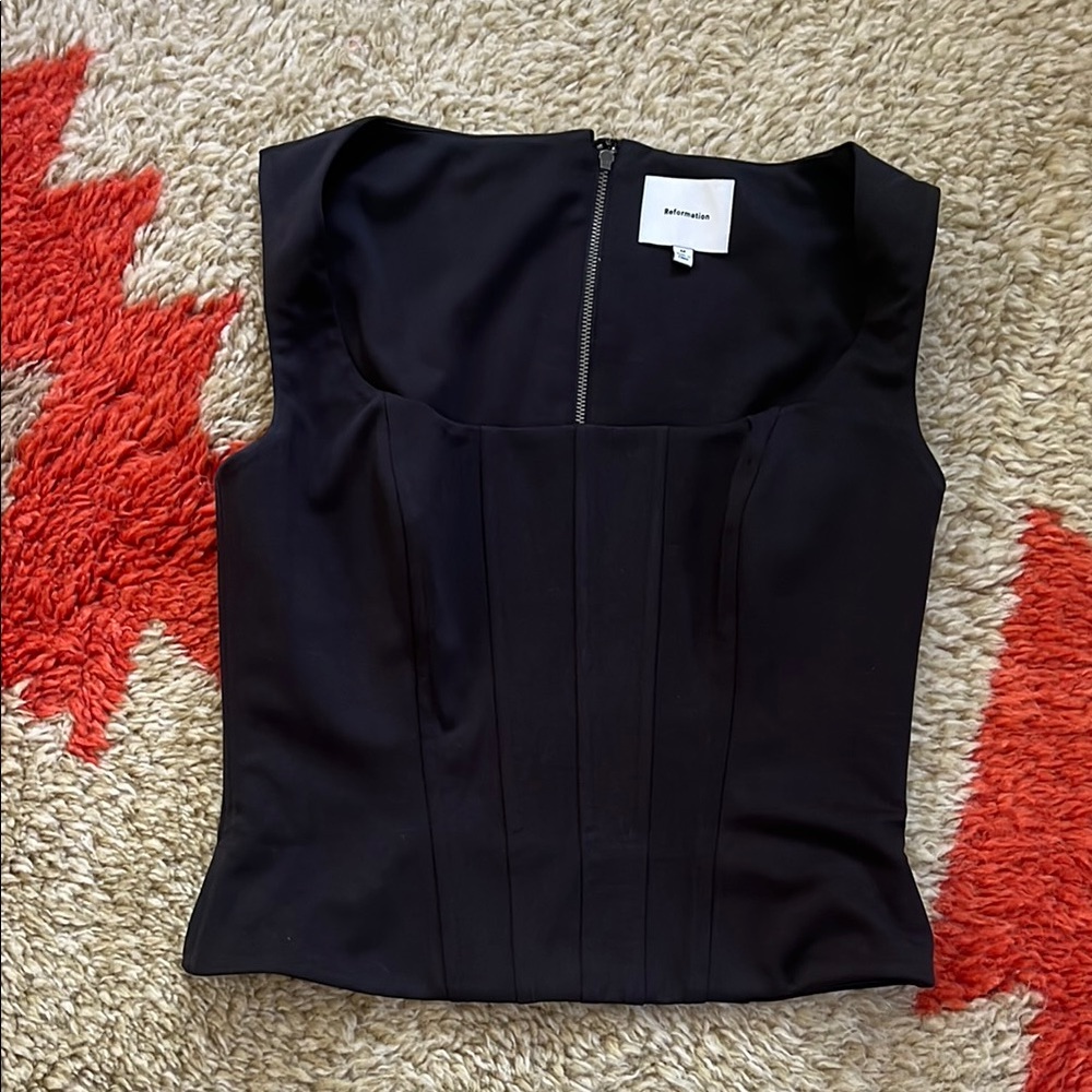 Reformation Black Sleeveless Top